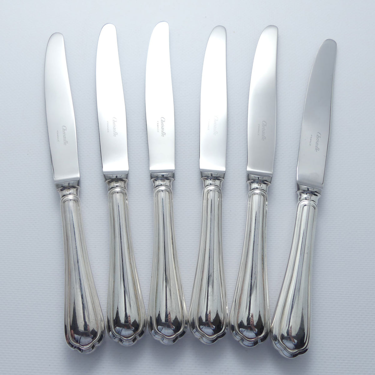 Christofle France Spatours design set of 6 Dinner Knives | 24.5cm long