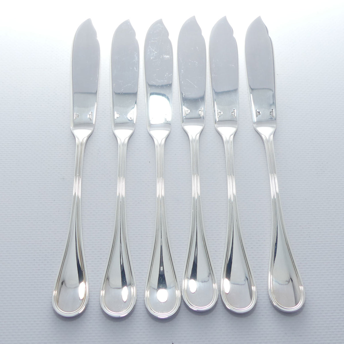 Christofle France | Albi design | Set of 6 Fisheaters | 6 Fish Knives and 6 Fish Forks