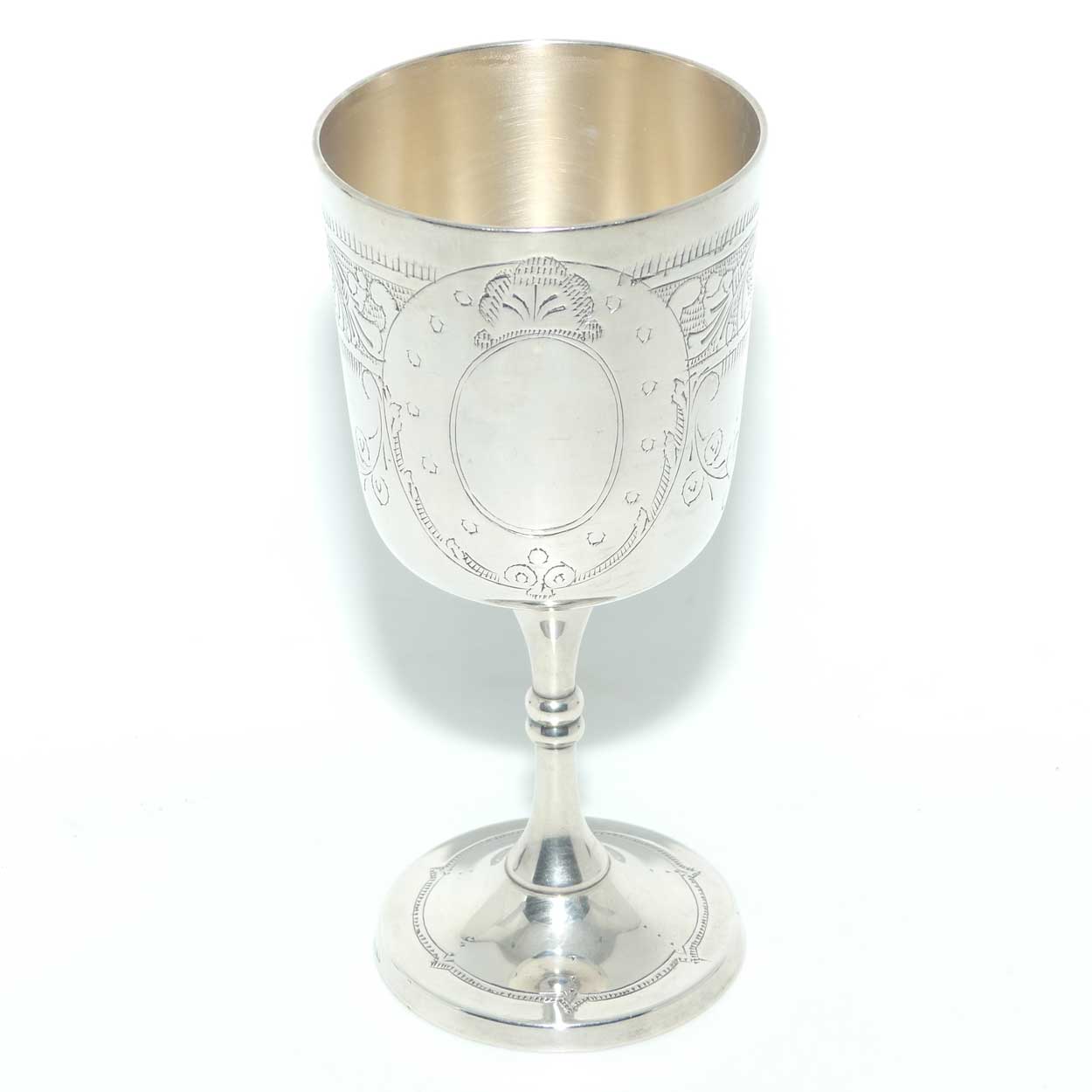 Set of 6 Silver Plated Embossed Wine Goblets