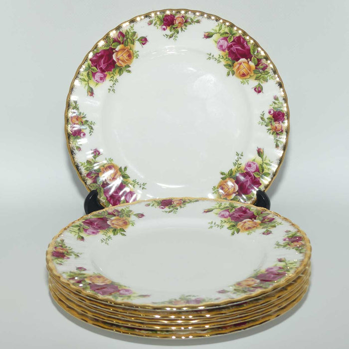 Royal Albert Bone China England Old Country Roses set of 6 entree or salad plates | 20.5cm | © 1962 Royal Albert Ltd backstamp