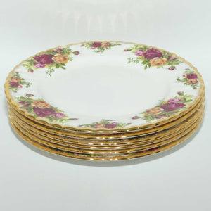 Royal Albert Bone China England Old Country Roses set of 6 entree or salad plates | 20.5cm | © 1962 Royal Albert Ltd backstamp