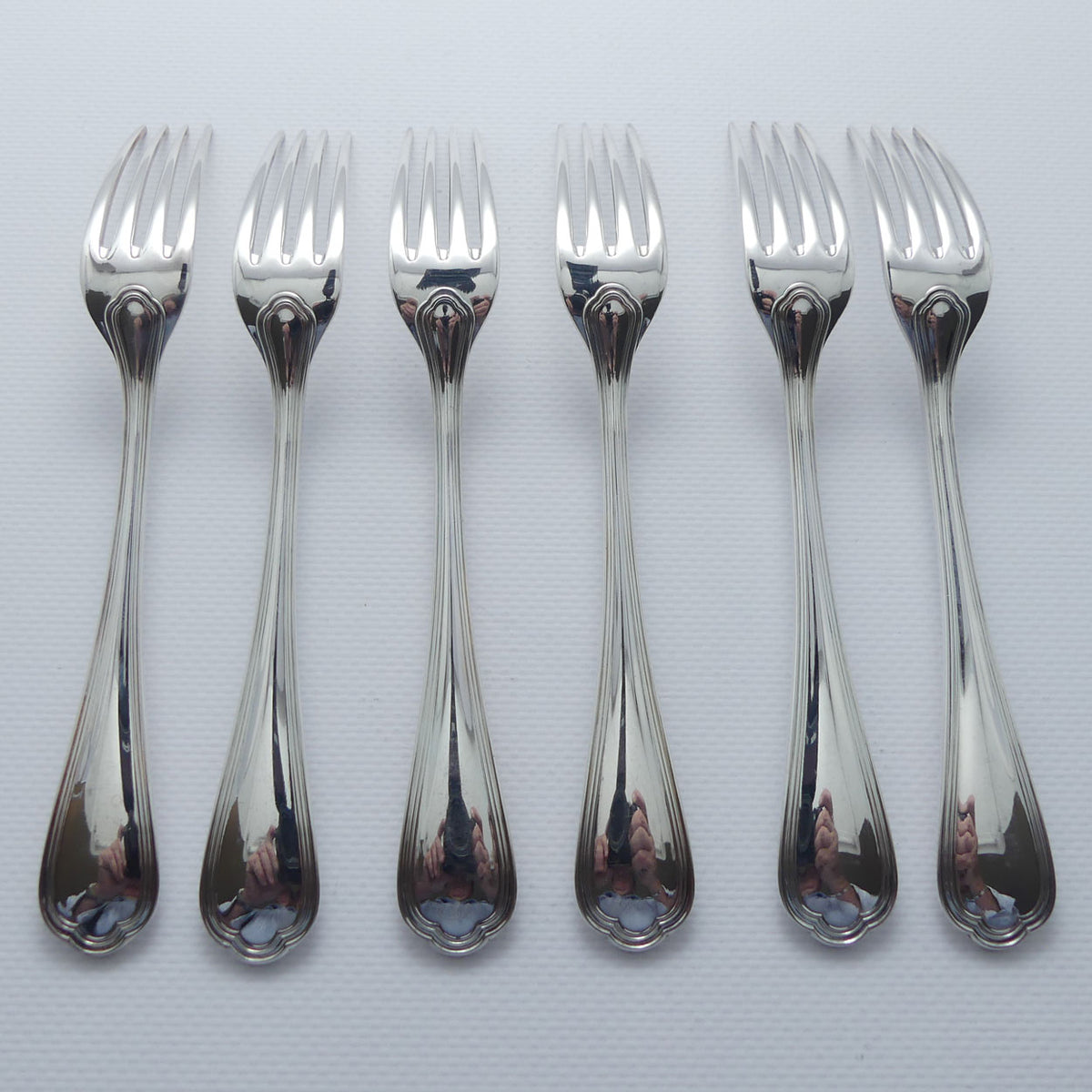 Christofle France Spatours design set of 6 Salad Forks | 17cm long