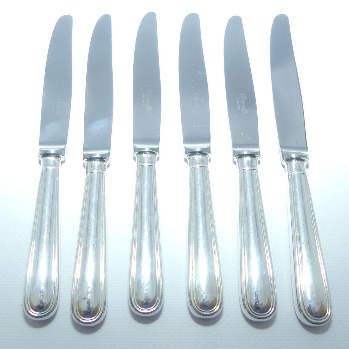 Christofle France | Albi design | Set of 6 Salad or Desert Knives | 19.5cm long