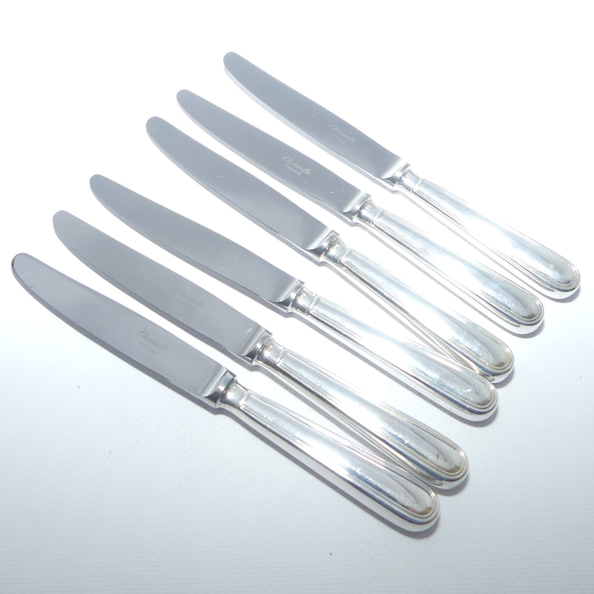 Christofle France | Albi design | Set of 6 Salad or Desert Knives | 19.5cm long
