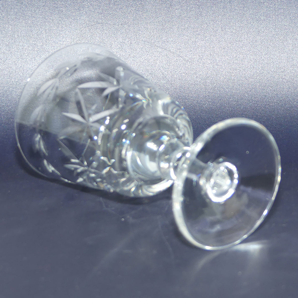 Set of 6 Webb Crystal Facetted Star pattern with garland Liqueur glasses | 75ml