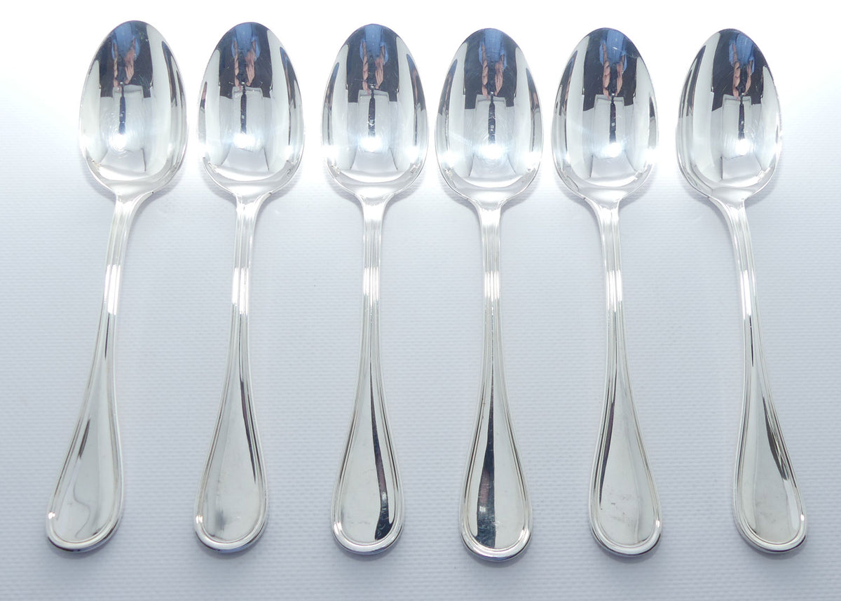 Christofle France | Albi design | Set of 6 Table Spoons | 21cm long