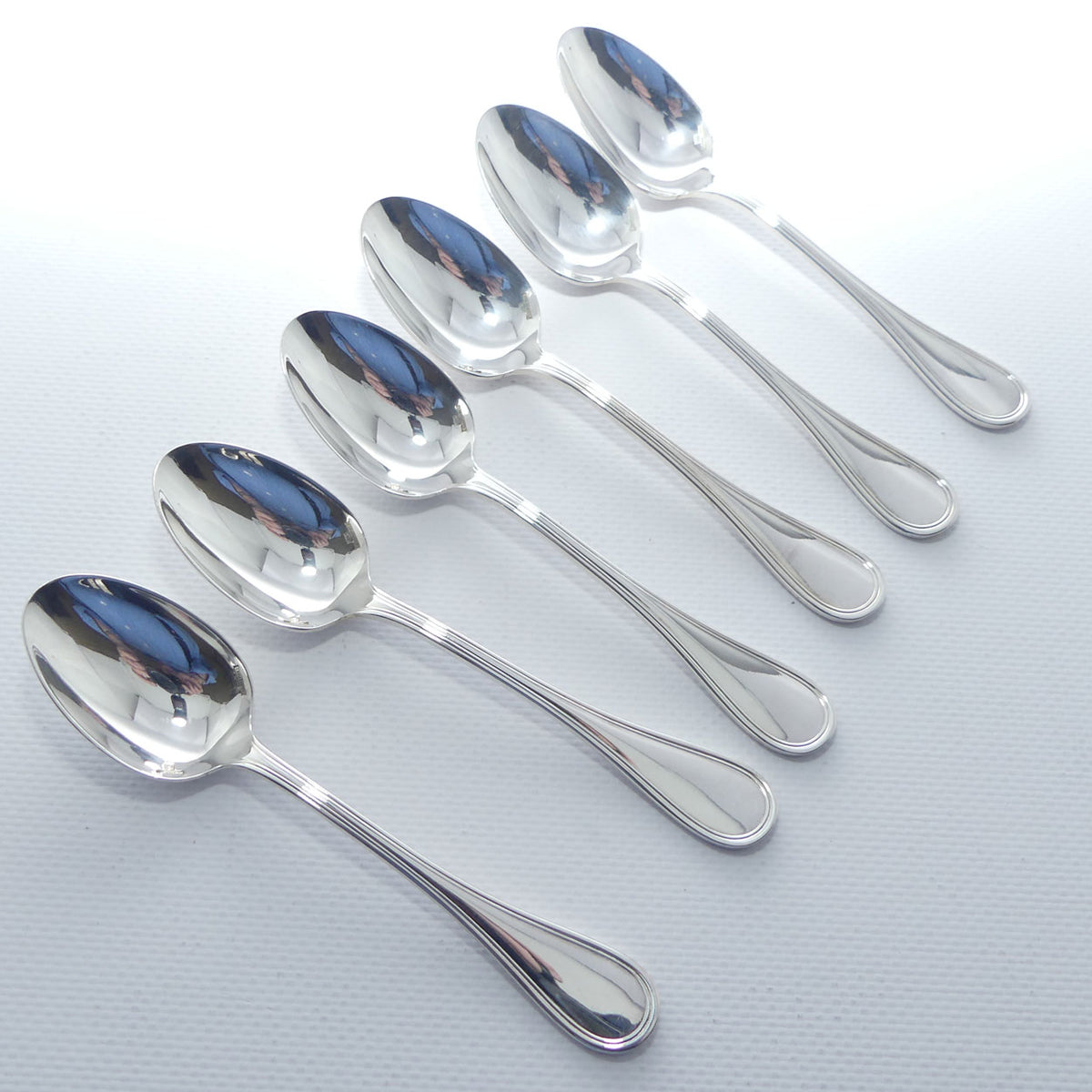 Christofle France | Albi design | Set of 6 Tea Spoons | 13.5cm long