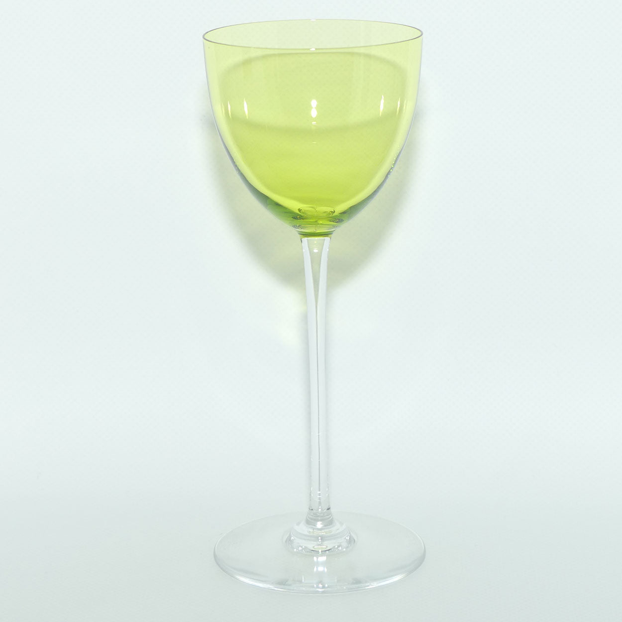 Baccarat France set of 7 Perfection Chartreuse Green wine glasses