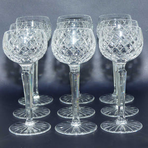 Set of 9 Fine quality Diamond Cut Crystal wine glasses | Hexagonal stems | 18.5cm | 115ml