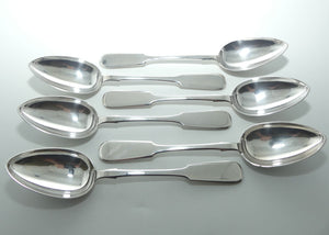 Set of 6 Russian Silver Fiddle pattern spoons | Set #1 | Second Kokoshnik mark | 452 grams