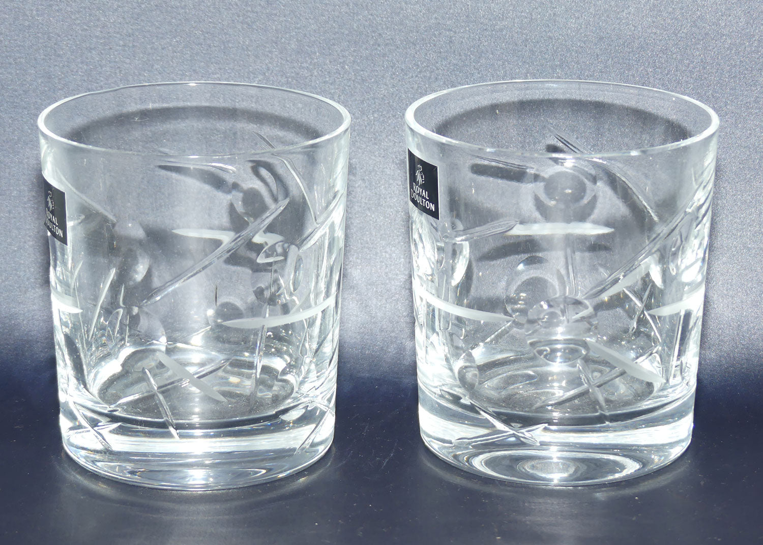 Royal Doulton Crystal Lunar pattern | pair of Whisky tumblers | 225ml