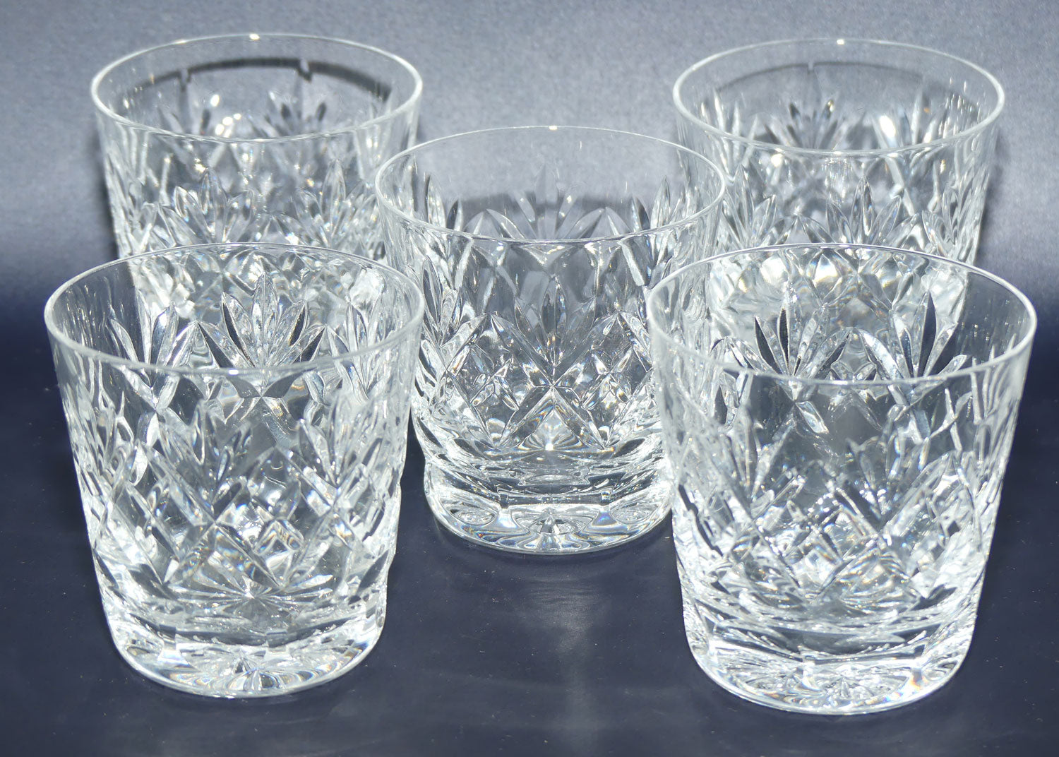 Royal Doulton Crystal Georgian pattern | set of 5 smaller Whisky tumblers | 100ml