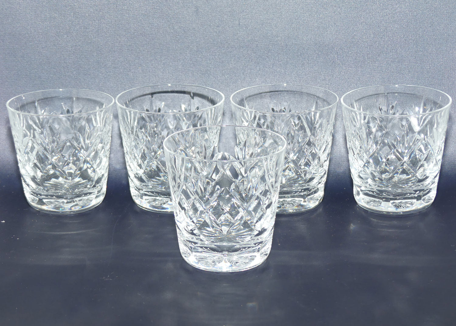 Royal Doulton Crystal Georgian pattern | set of 5 smaller Whisky tumblers | 100ml