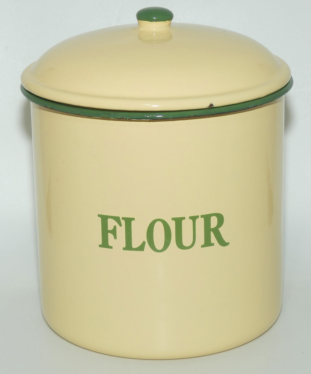 Set of 6 Vintage Enamel Kitchen Cannisters