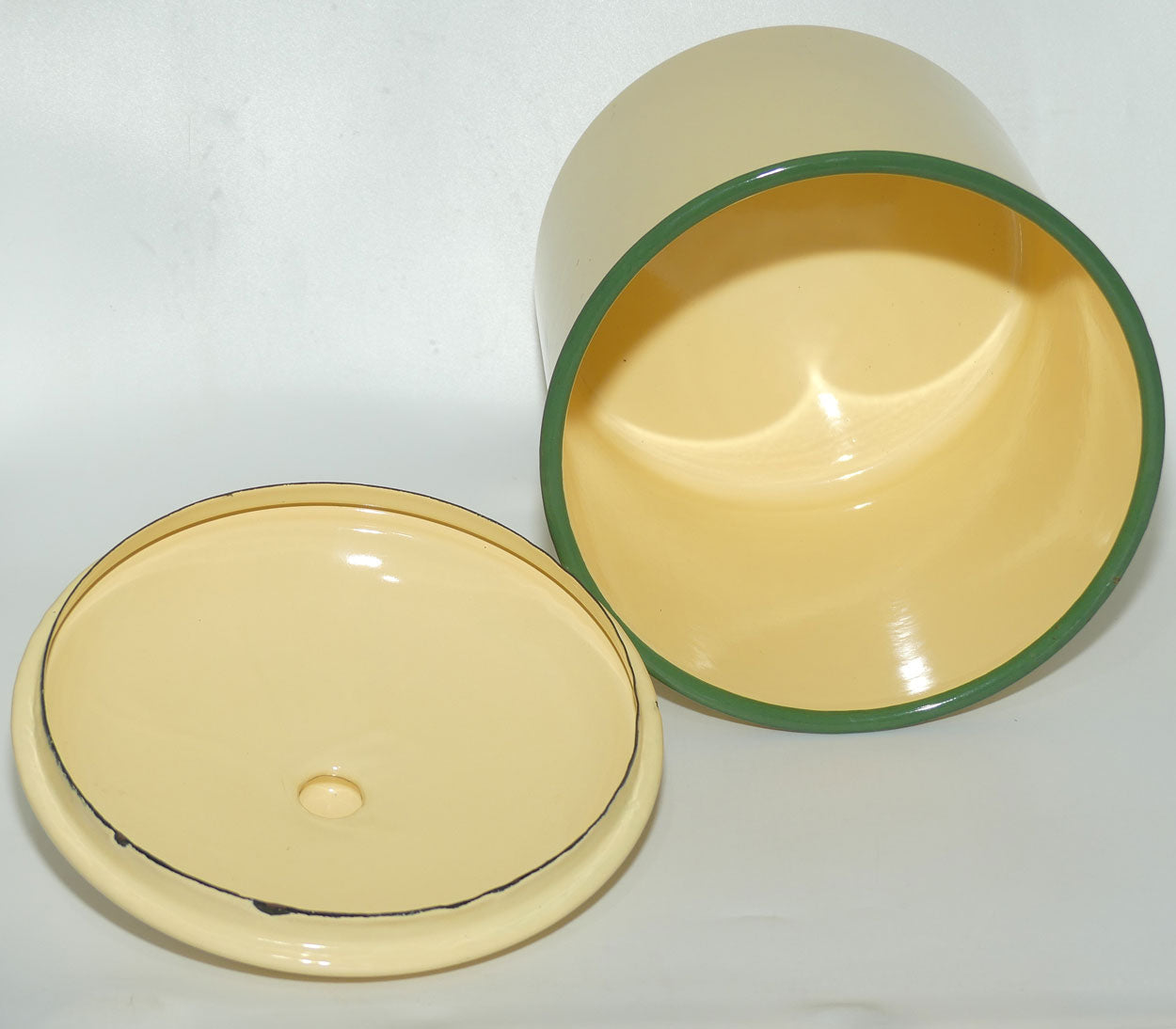 Set of 6 Vintage Enamel Kitchen Cannisters