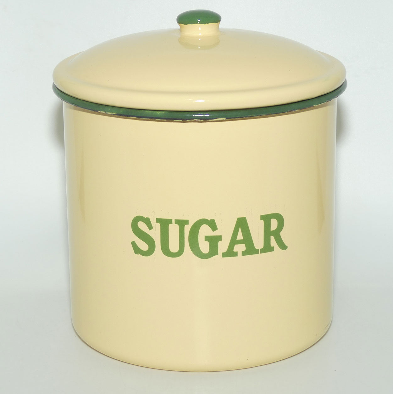 Set of 6 Vintage Enamel Kitchen Cannisters