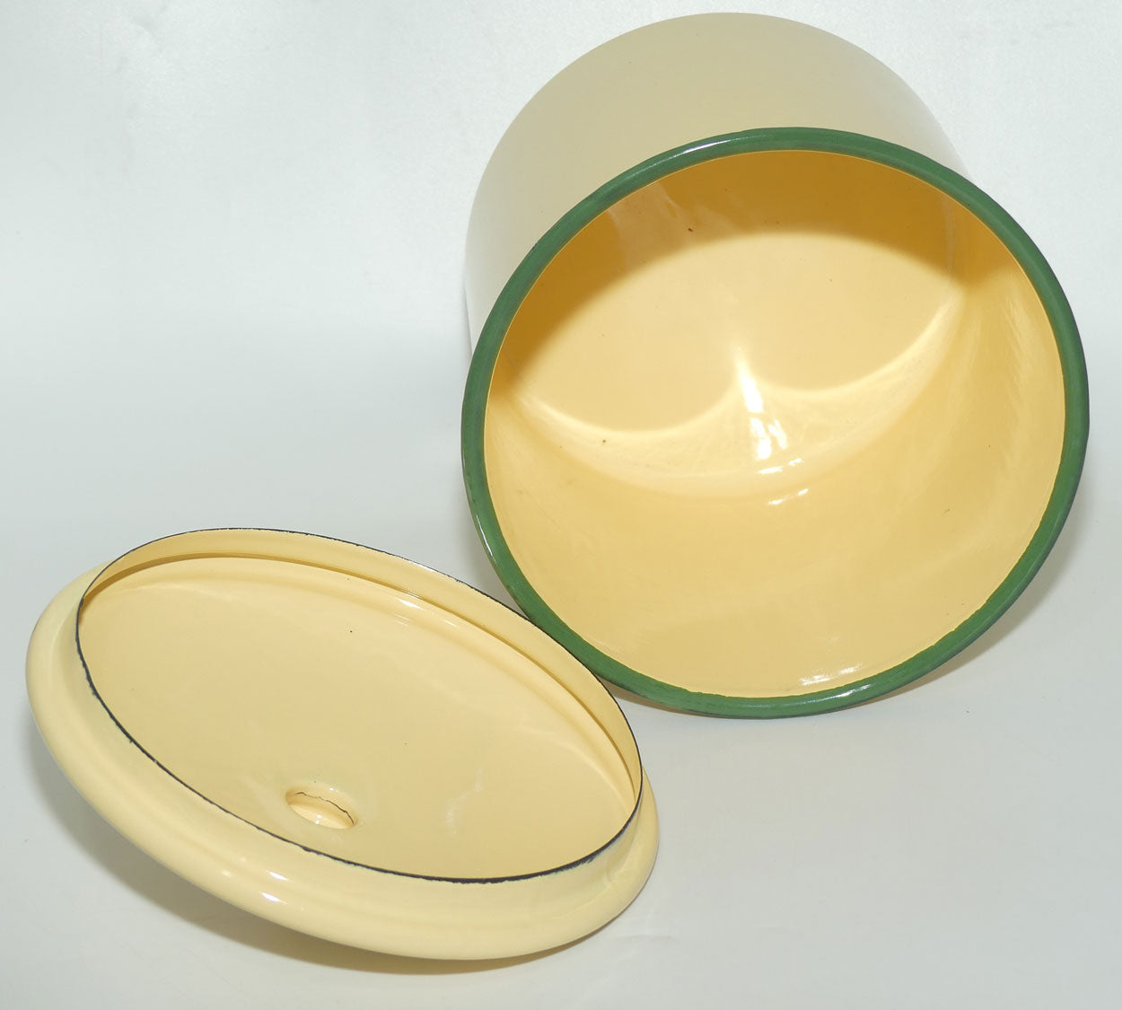 Set of 6 Vintage Enamel Kitchen Cannisters
