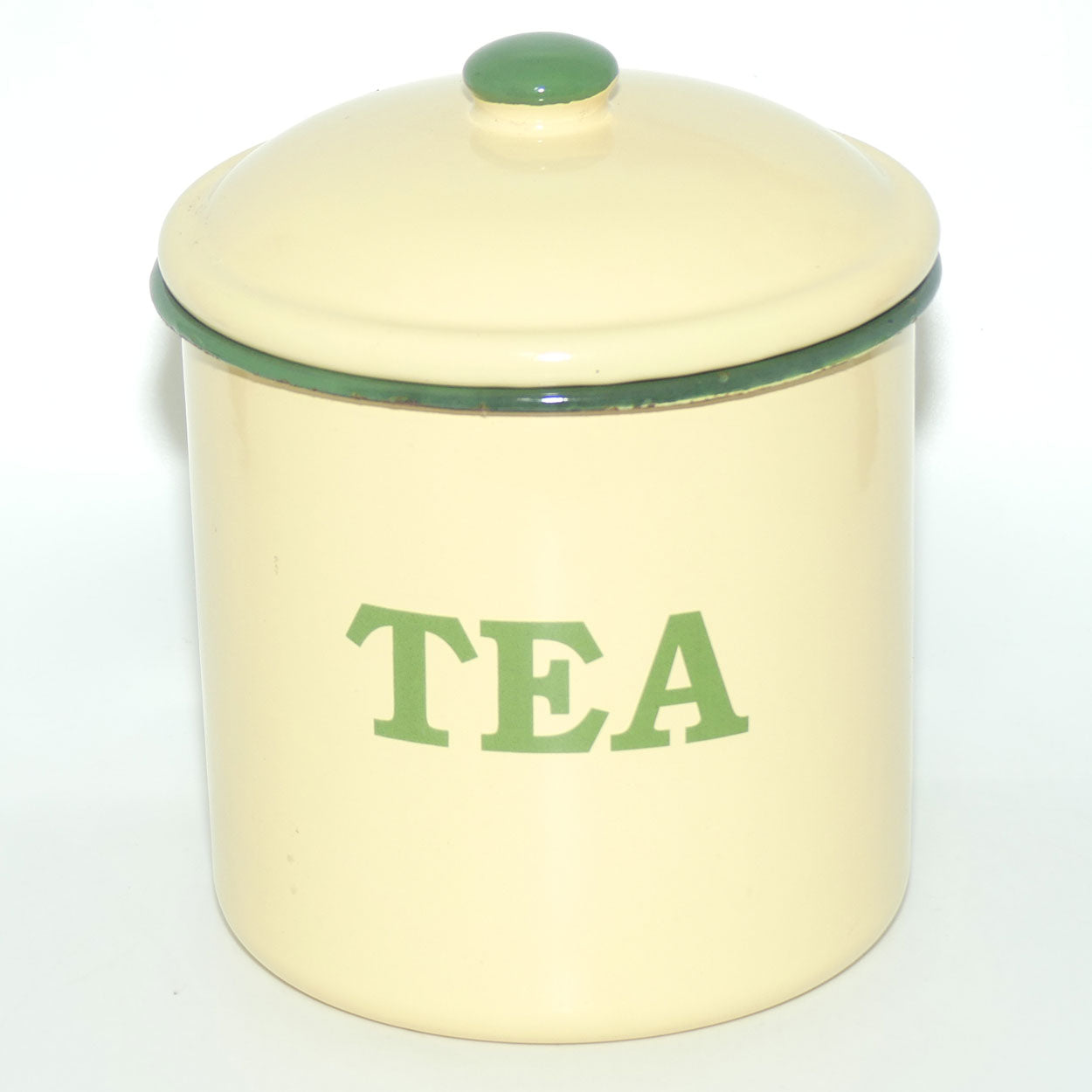Set of 6 Vintage Enamel Kitchen Cannisters
