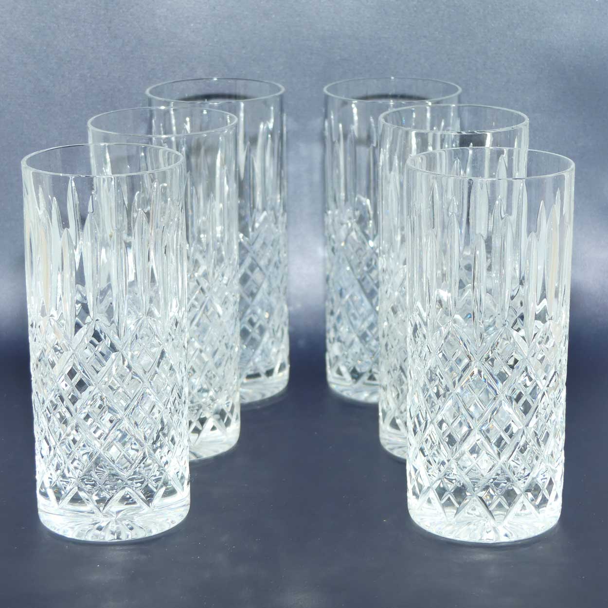 Stuart Crystal Shaftesbury pattern | set of 6 High Ball Glasses | 300ml