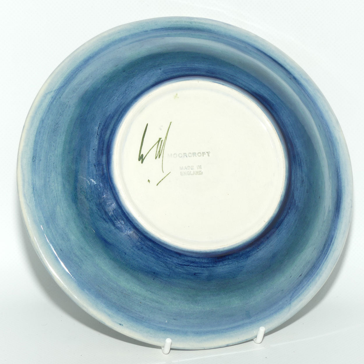 Walter Moorcroft Columbine shallow bowl | Pale Blue Grey ground | #2