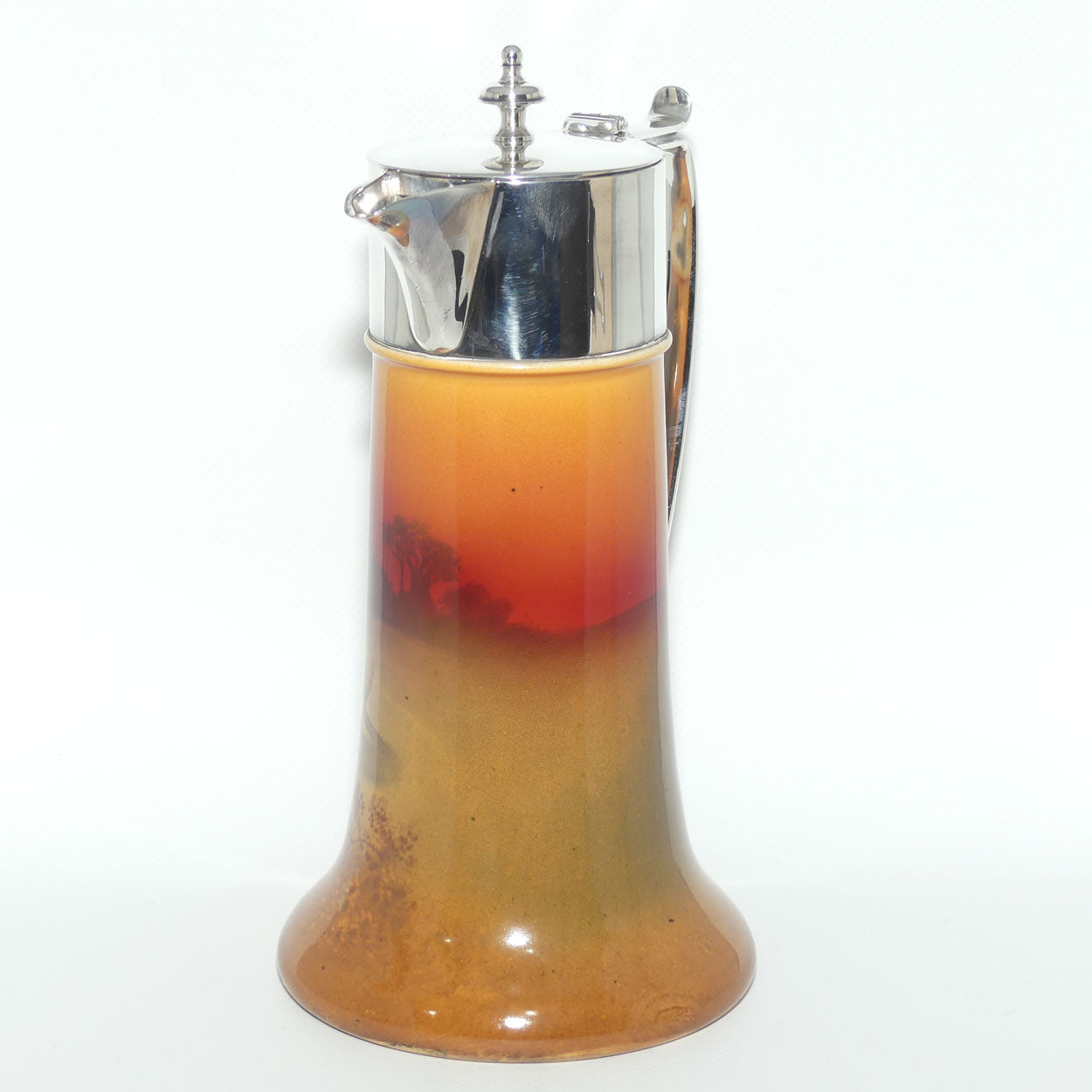 Royal Doulton hand painted Sheep claret jug with EPNS mounts