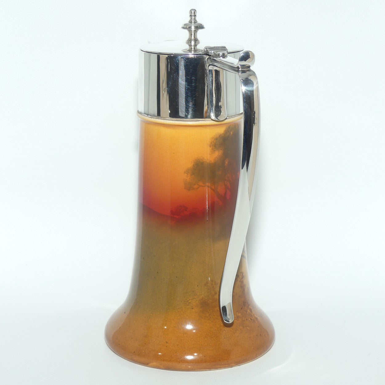 Royal Doulton hand painted Sheep claret jug with EPNS mounts