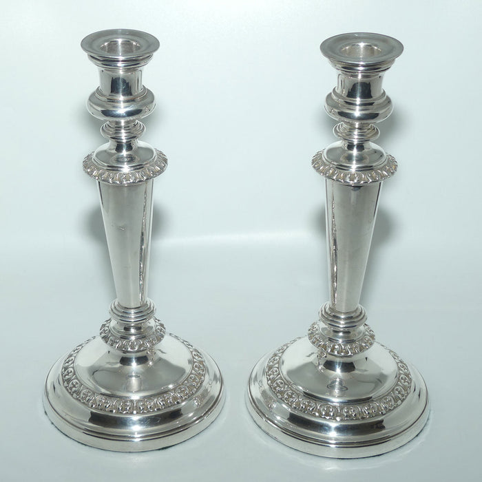 Pair of Old Sheffield Plate table candlesticks