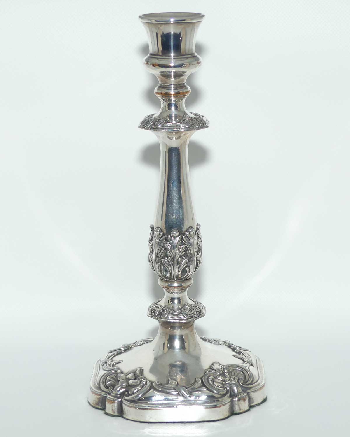 Pair of Georgian Old Sheffield Plate table candlesticks | Roberts, Smith & Co Sheffield