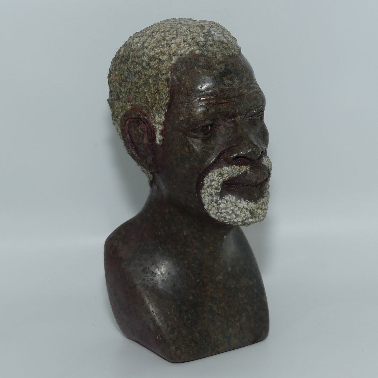 African Shona Stone Bust of Elder