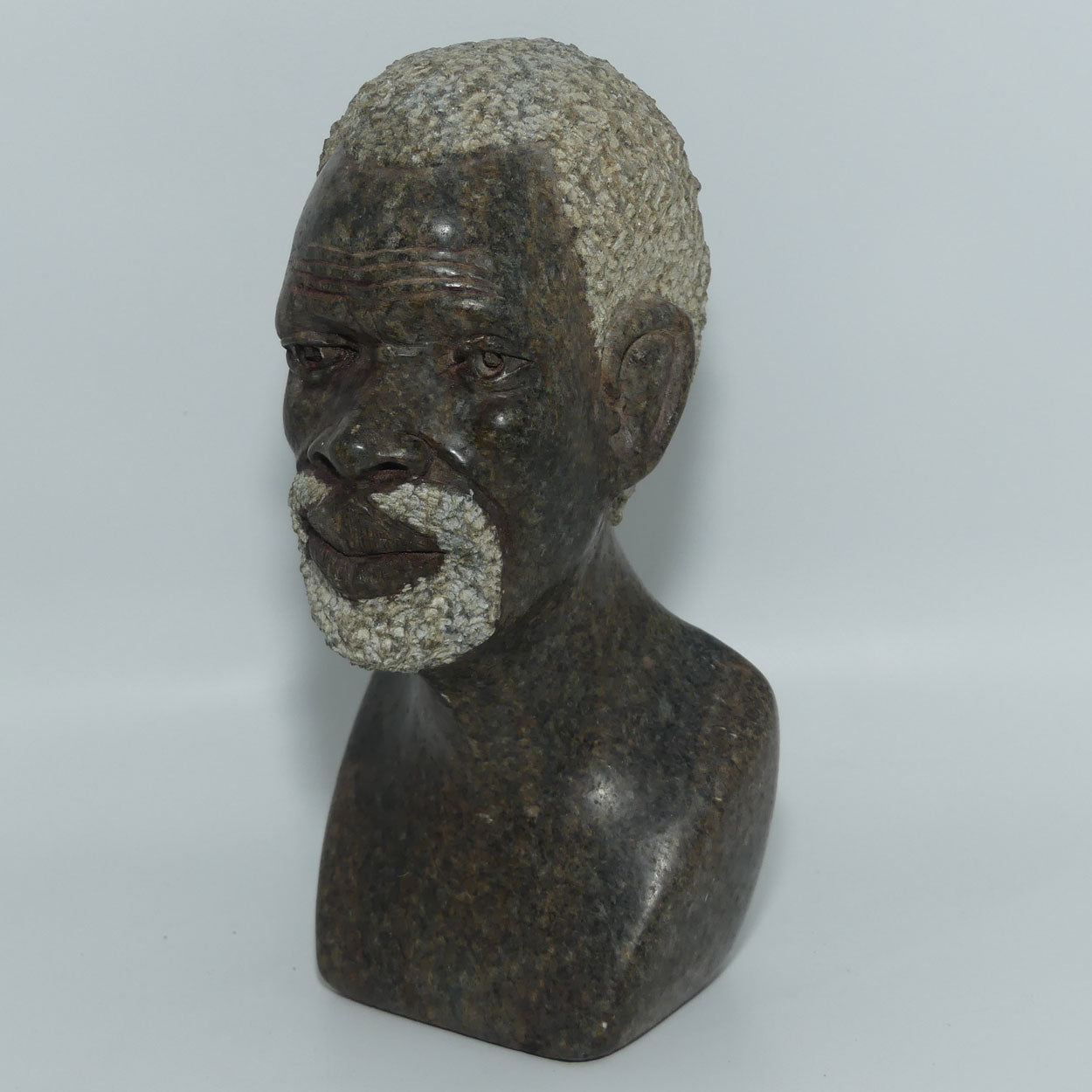 African Shona Stone Bust of Elder