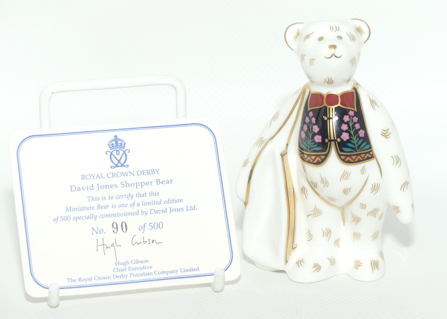 Royal Crown Derby paperweight | David Jones Shopper Bear | Ltd Ed | boxed