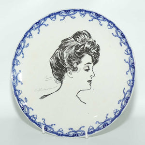 Royal Doulton CD Gibson Girls head portrait plate | Side Profile Head facing right