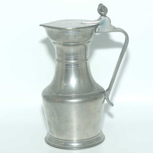 Sigg Fine Pewter acorn top lidded jug engraved Libertie et Patrie