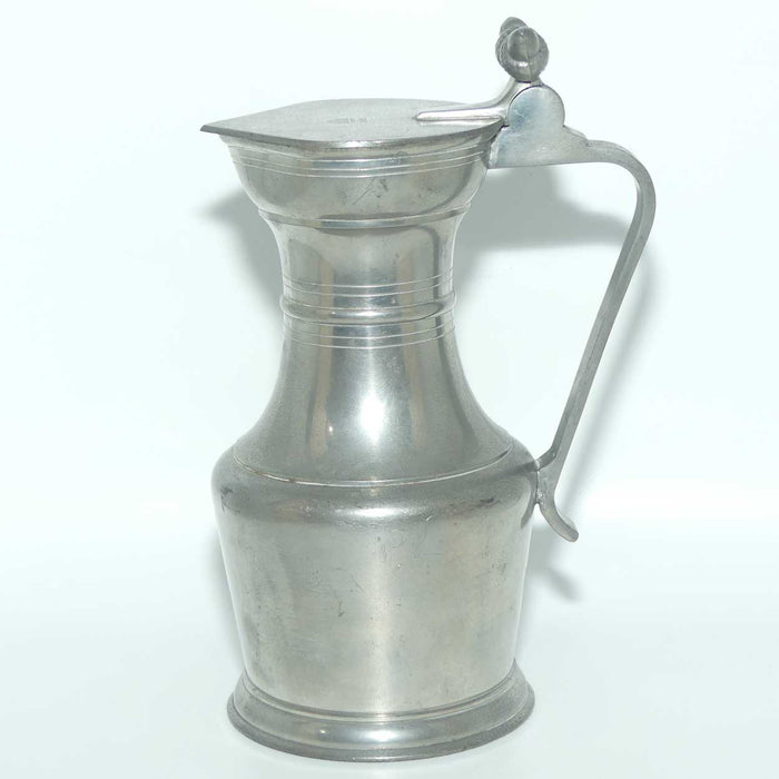 Sigg Fine Pewter acorn top lidded jug engraved Libertie et Patrie