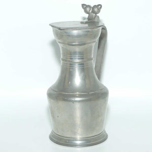 Sigg Fine Pewter acorn top lidded jug engraved Libertie et Patrie