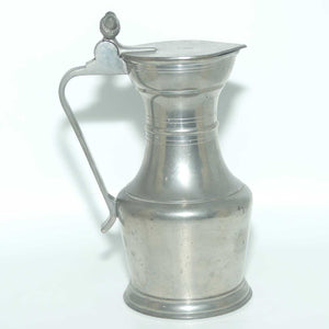 Sigg Fine Pewter acorn top lidded jug engraved Libertie et Patrie