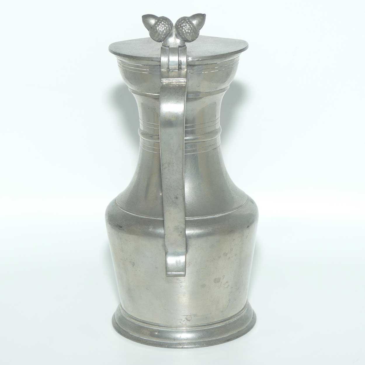 Sigg Fine Pewter acorn top lidded jug engraved Libertie et Patrie