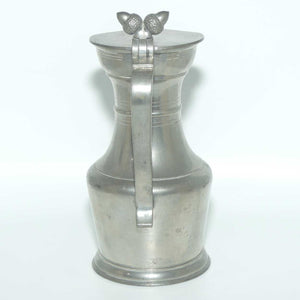 Sigg Fine Pewter acorn top lidded jug engraved Libertie et Patrie