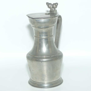 Sigg Fine Pewter acorn top lidded jug engraved Libertie et Patrie