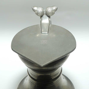 Sigg Fine Pewter acorn top lidded jug engraved Libertie et Patrie