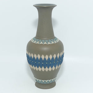 Doulton Lambeth Silicon vase | Grey with Tricolour decoration