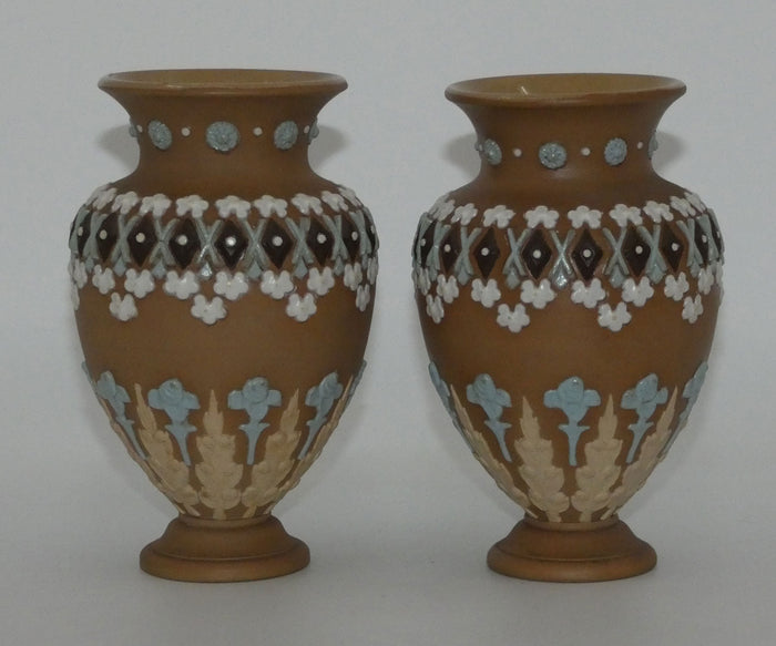 Royal Doulton Silicon pair small four colour balluster vases