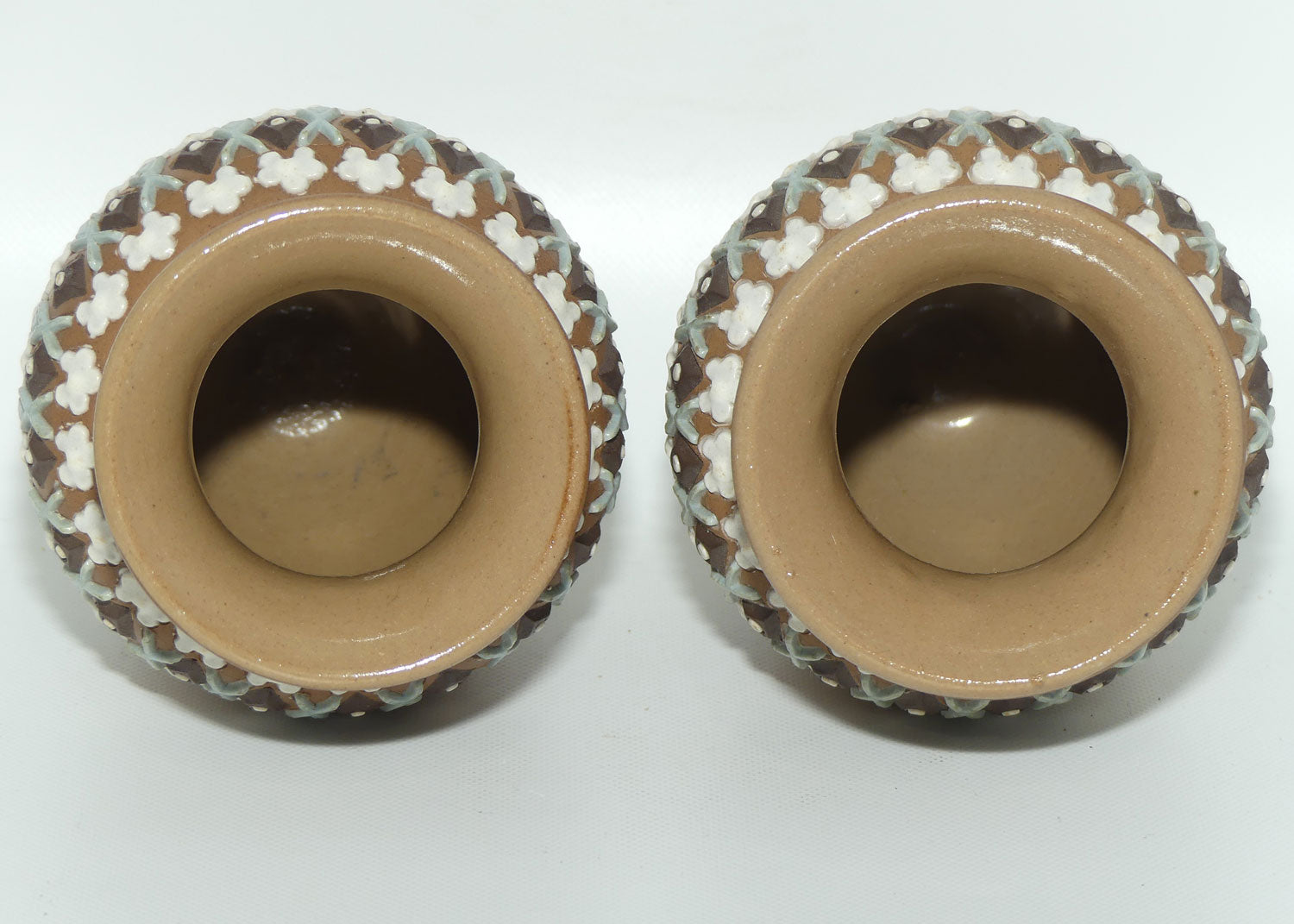 Royal Doulton Silicon pair small four colour balluster vases