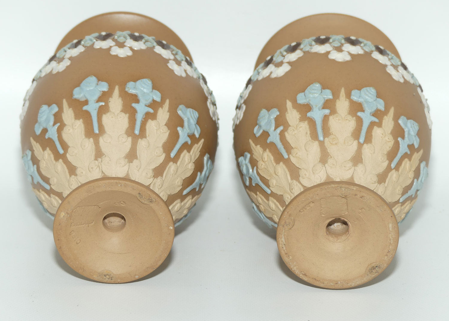 Royal Doulton Silicon pair small four colour balluster vases