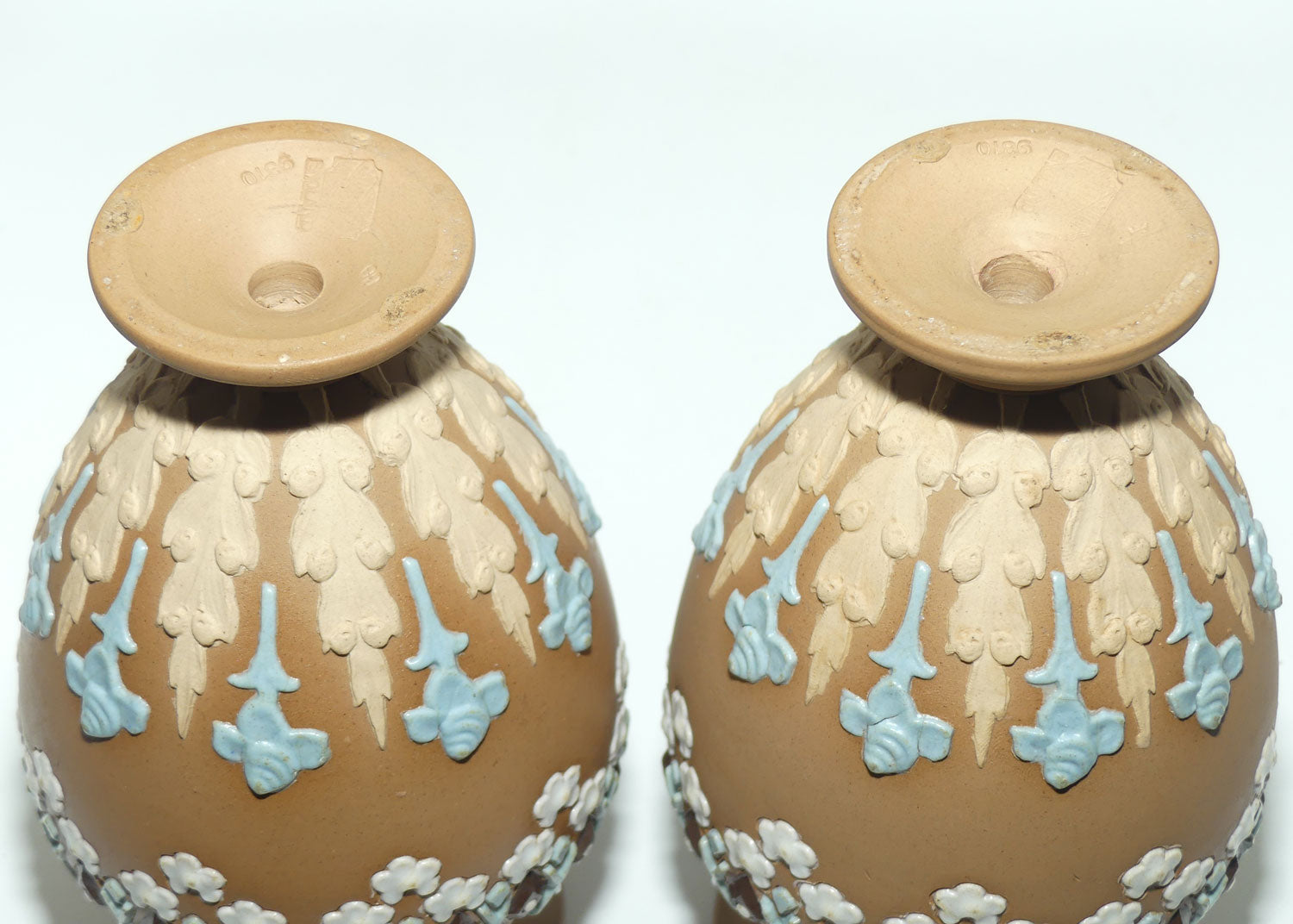 Royal Doulton Silicon pair small four colour balluster vases