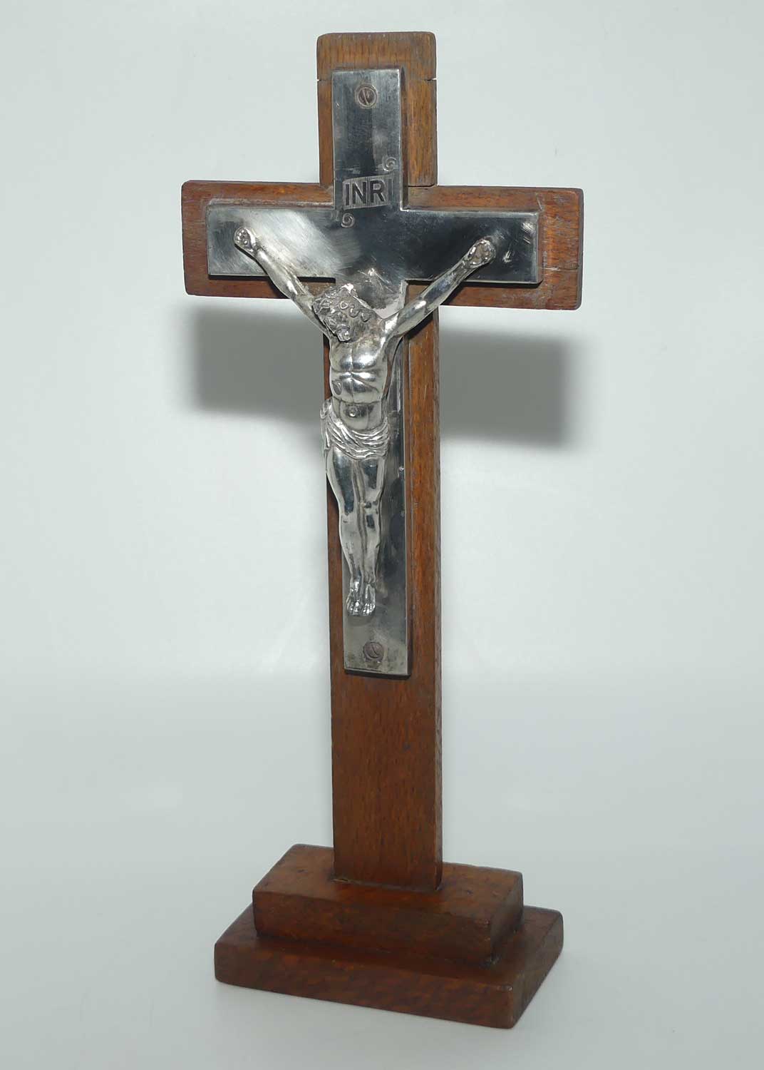 Silky Oak and Nickel Crucifix