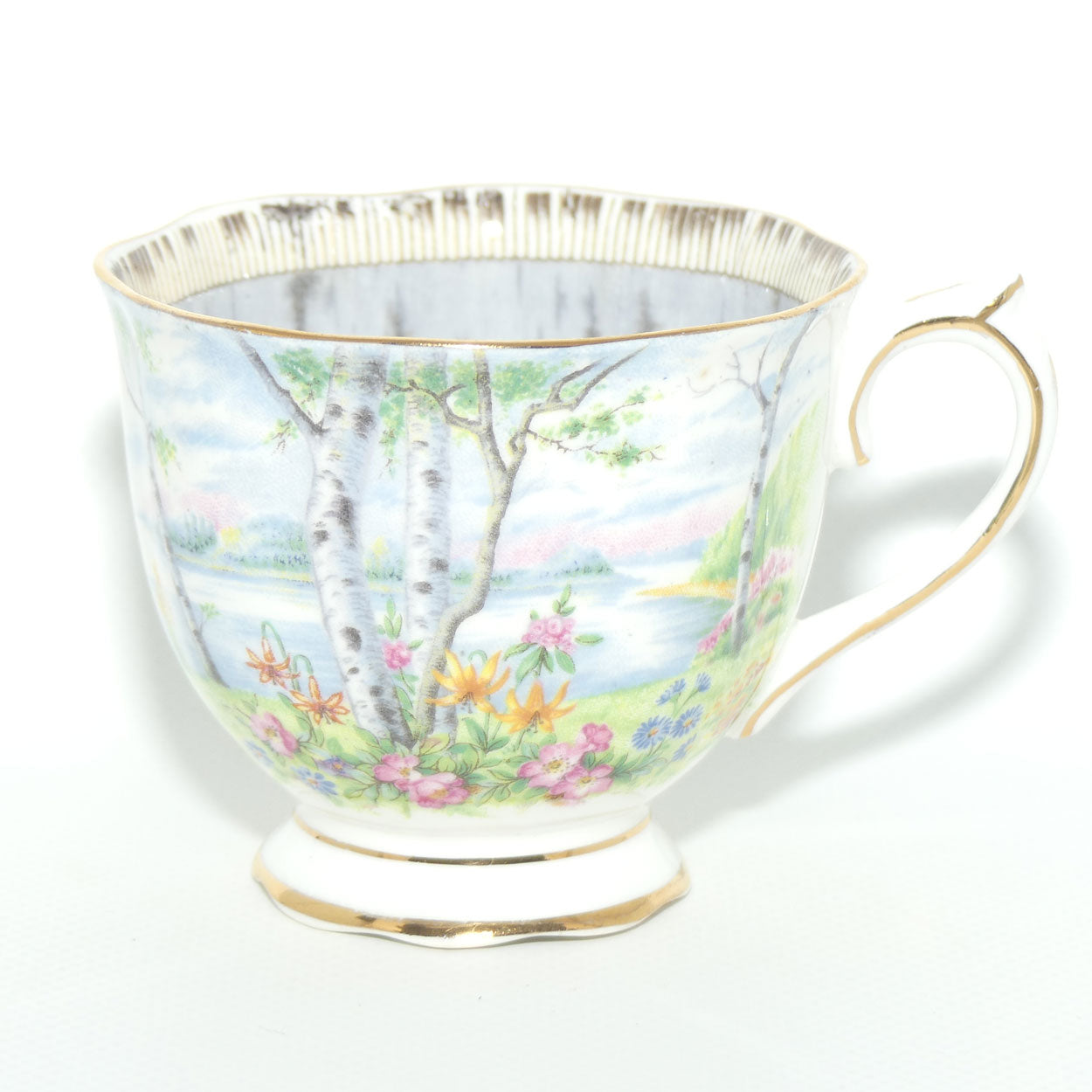 Royal Albert Bone China Silver Birch trio