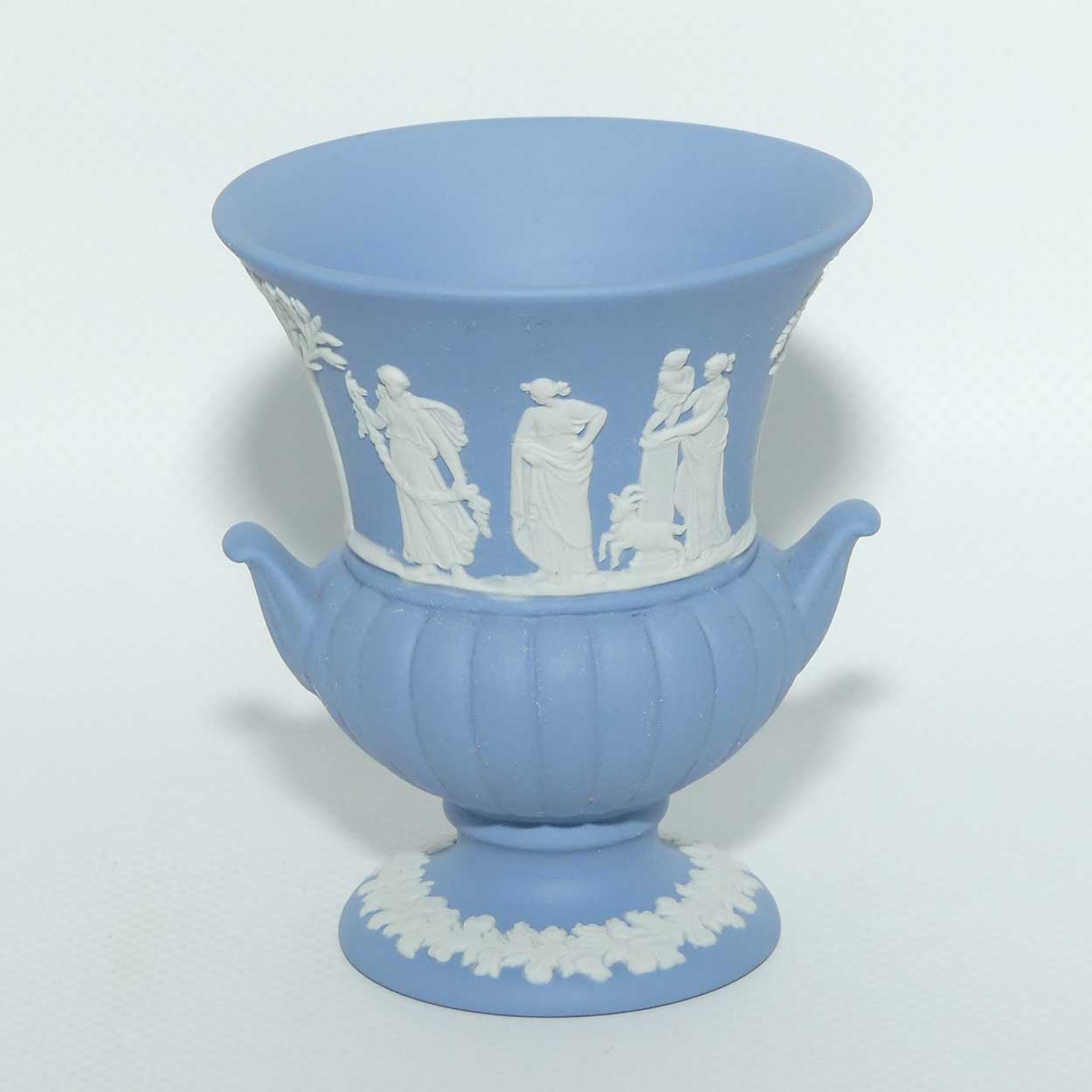 Wedgwood Jasper | White on Pale Blue | Maidens Campagna shape vase | #1