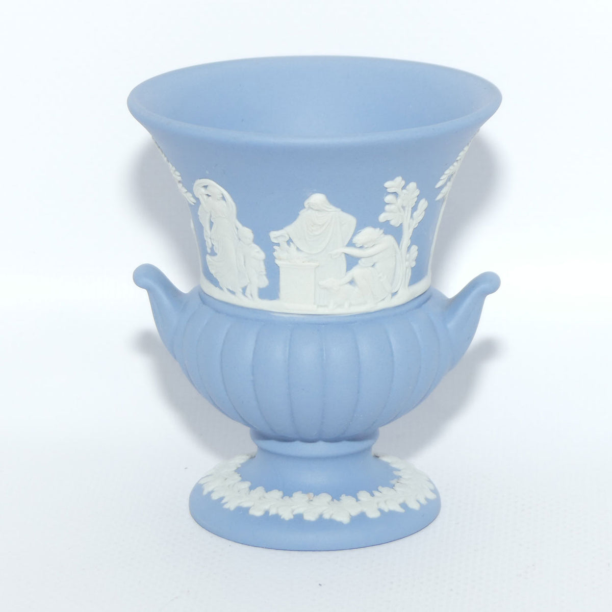 Wedgwood Jasper | White on Pale Blue | Maidens Campagna shape vase | #3