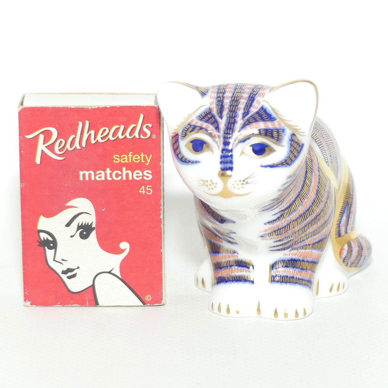 Royal Crown Derby paperweight | Sitting Kitten | signed Hugh Gibson | boxed